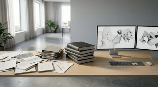 Professional workspace showing organized financial documents and digital accounting systems for bookkeeping restoration