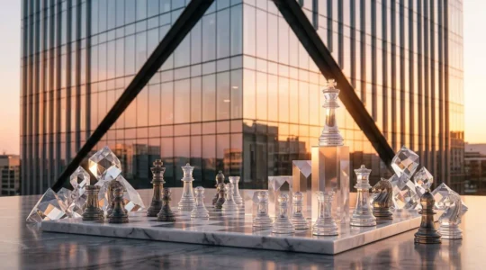 Strategic corporate treasury management visualization showing financial growth and cash reserves optimization