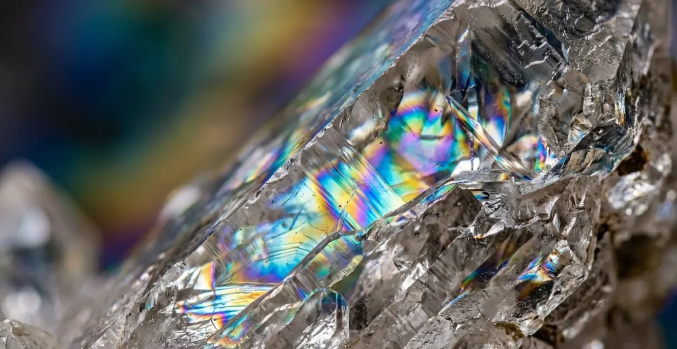 Macro shot of crystalline structures forming natural patterns, suggesting predictive data flows.