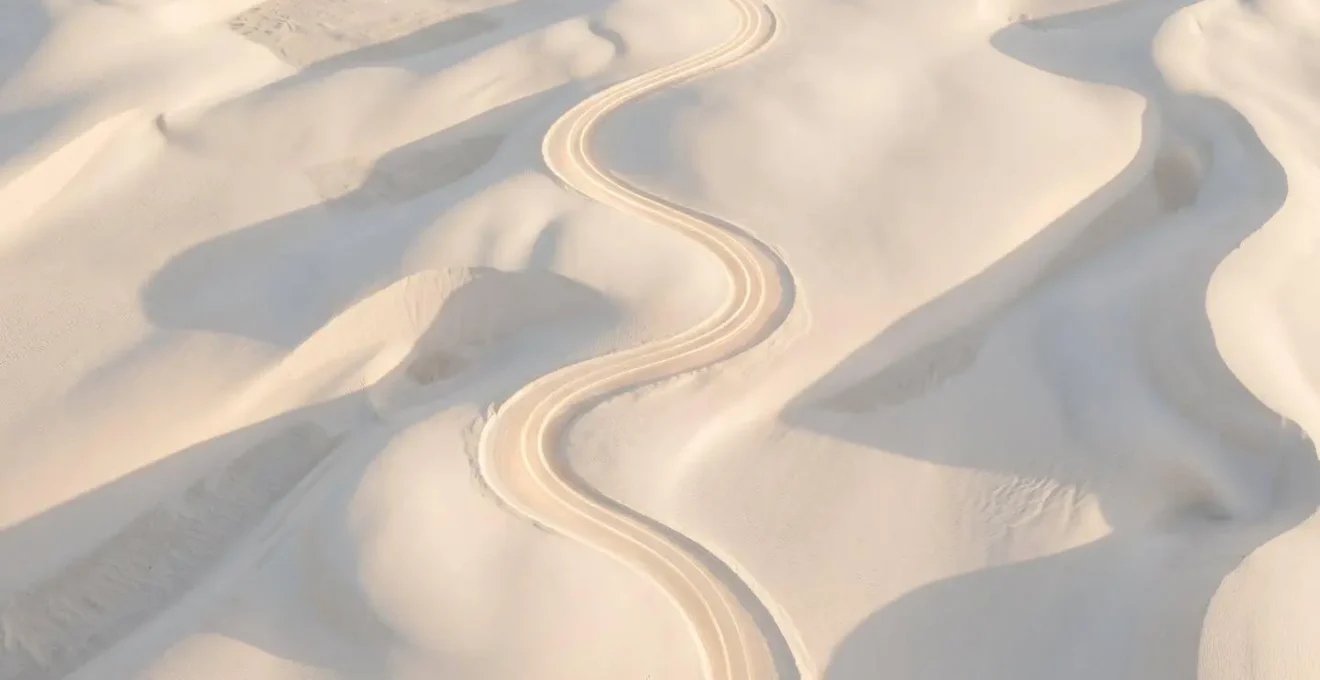 Aerial view of illuminated pathway through abstract landscape