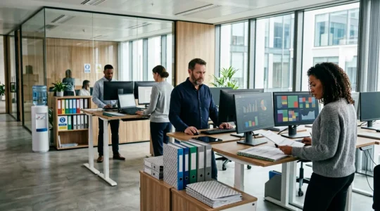 Professional UK payroll team ensuring regulatory compliance through systematic checks and documentation