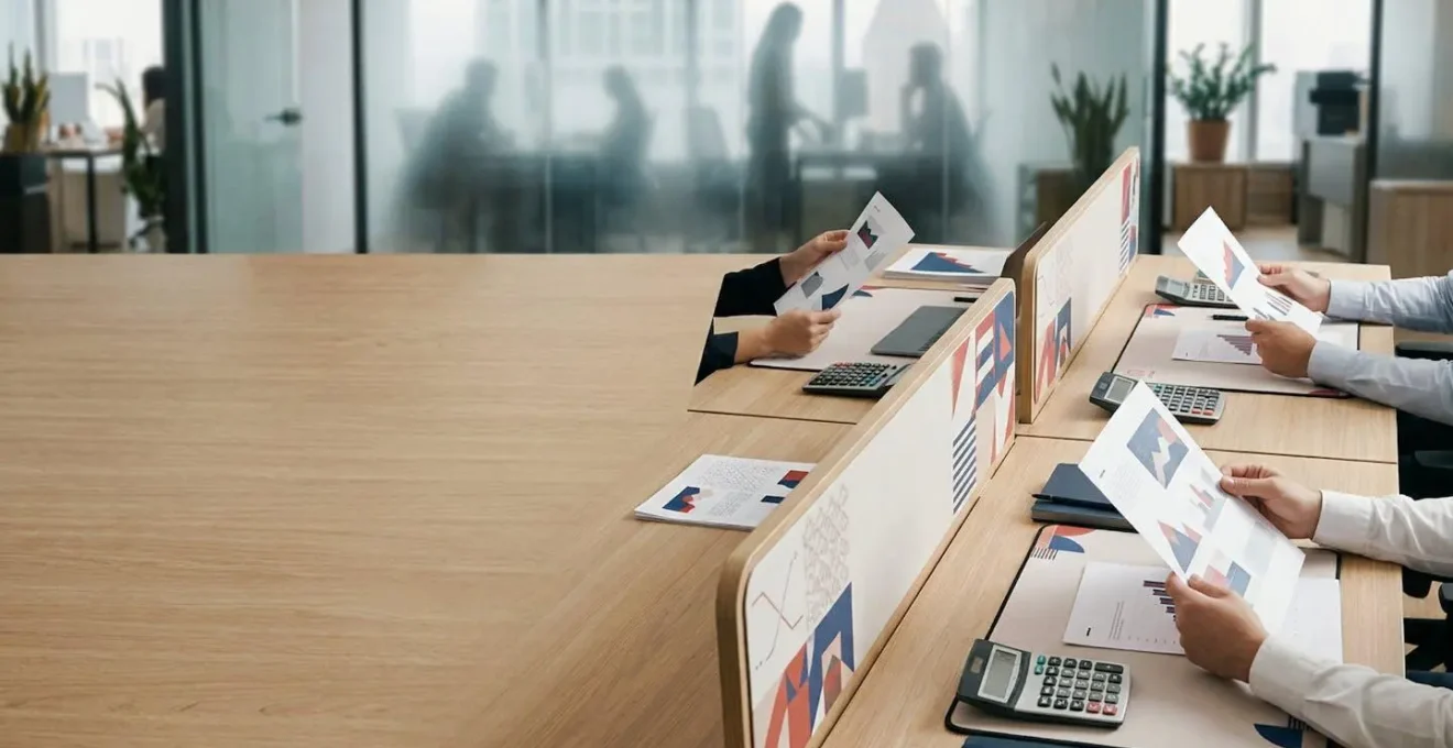 Professional financial workspace with UK tax documents and calculations